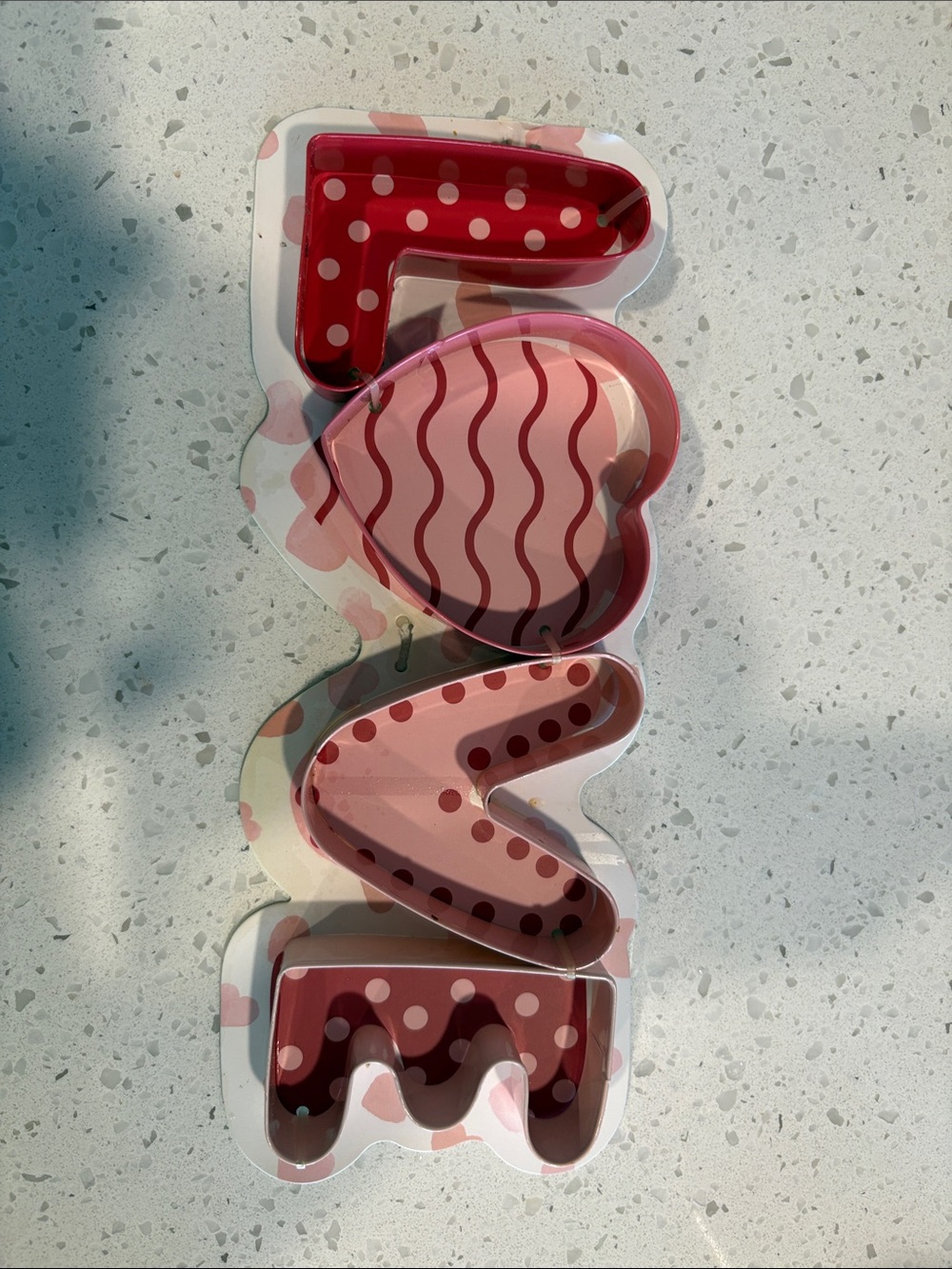 Love Shaped Pink Serving Tray Set